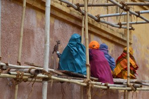 Women working on construction